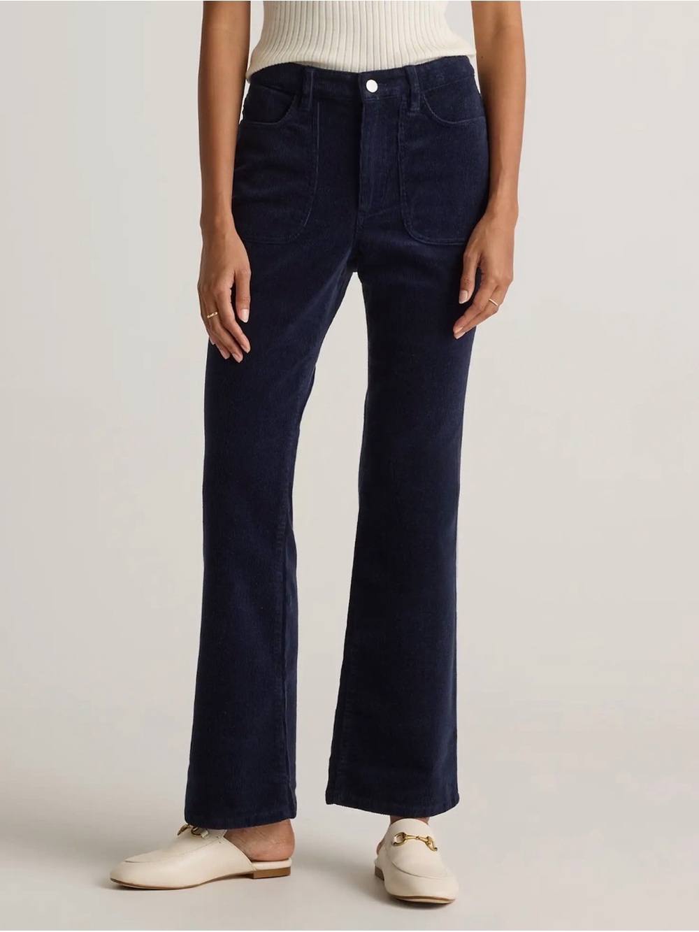 Quince Organic Stretch Corduroy Flare Pants